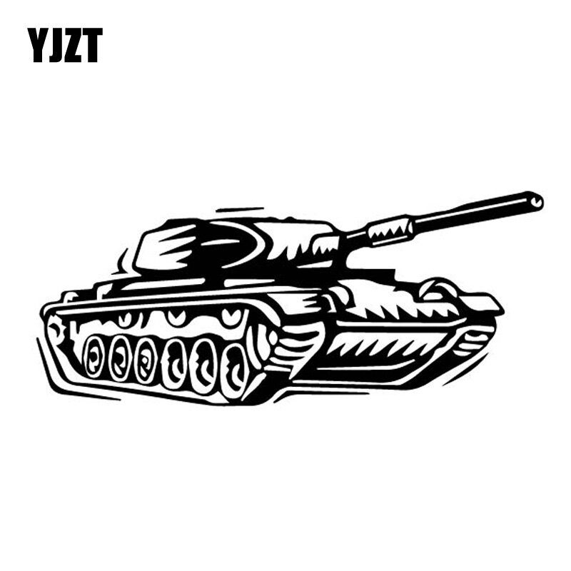 Yjzt 16.5cm * 7.1cm tanque bonito deslumbrante de alta qualidade vinil decalque decoração do carro adesivo legal preto/prata C27-1213