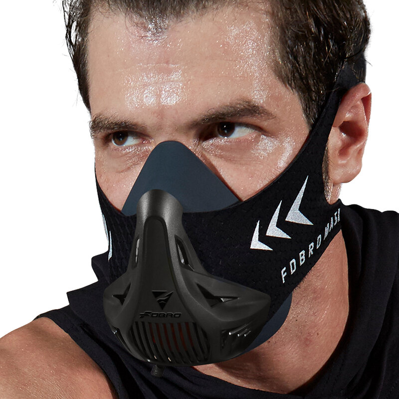 FDBRO maschera sportiva allenamento maschera da corsa Pro Fitness palestra allenamento ciclismo altitudine allenamento ad alta quota condizionamento maschera sportiva
