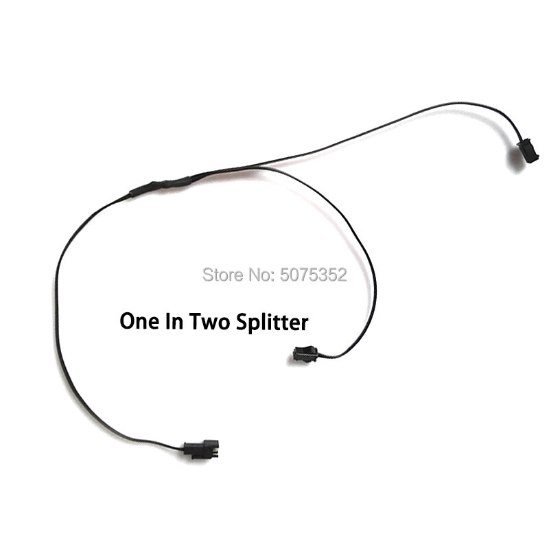 1 buah EL Aksesori Splitter EL EL kawat ekstensi untuk kabel EL persediaan cahaya satu dalam dua Splitter