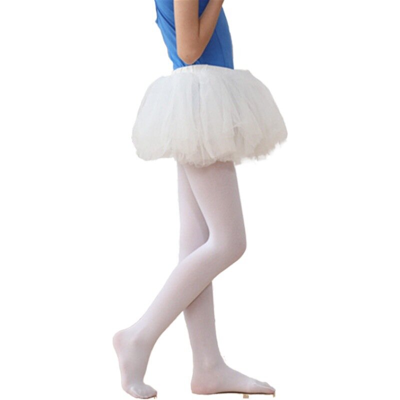 バレエスタイルの子供用タイツ,無地の黒と白のベルベットタイツ,0〜9歳の子供用