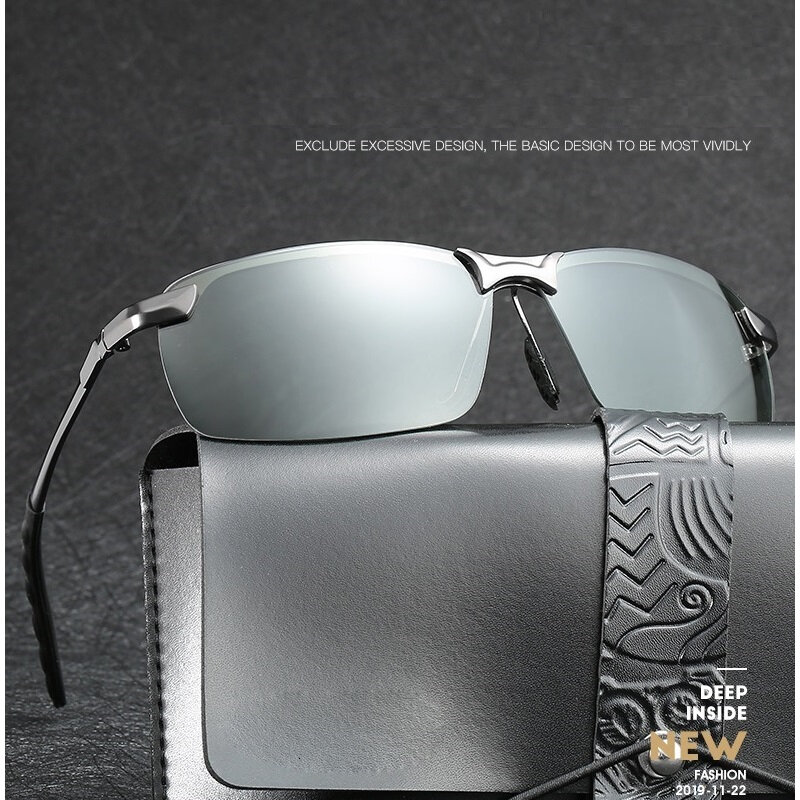 Fotochromowe okulary przeciwsłoneczne męskie, z polaryzacją, idealne dla kierowców, do jazdy w dzień i w nocy, szkła zmieniające kolor pod wpływem światła