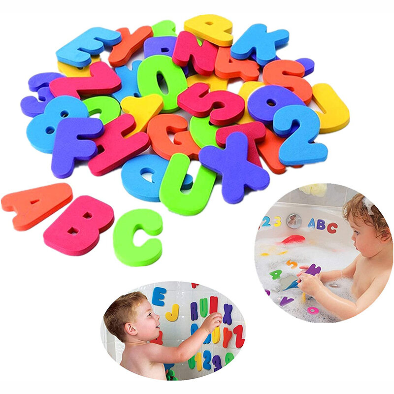 Juguetes de baño con letras alfanuméricas de animales, juguetes educativos de EVA, espuma de aprendizaje, flotador de agua de peces