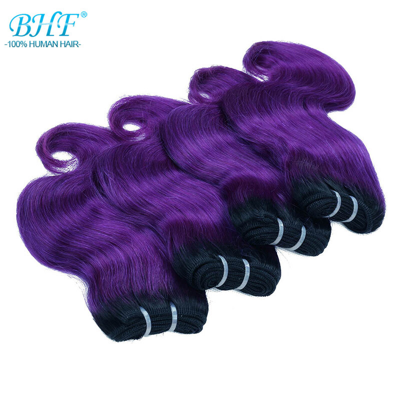 BHF-mechones de cabello humano ondulado brasileño, extensiones de cabello no Remy, 8 pulgadas, 50 g/unidad, 1B/27 y 1B/613
