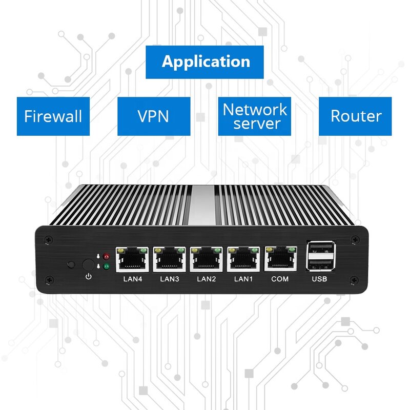 Giá Rẻ VPN Máy Chủ Máy Tính Intel 3955u 2955U Quad Core Tường Lửa Mini PC 6 Cổng Lan Router Hỗ Trợ Linux Pfsense AES -Ni