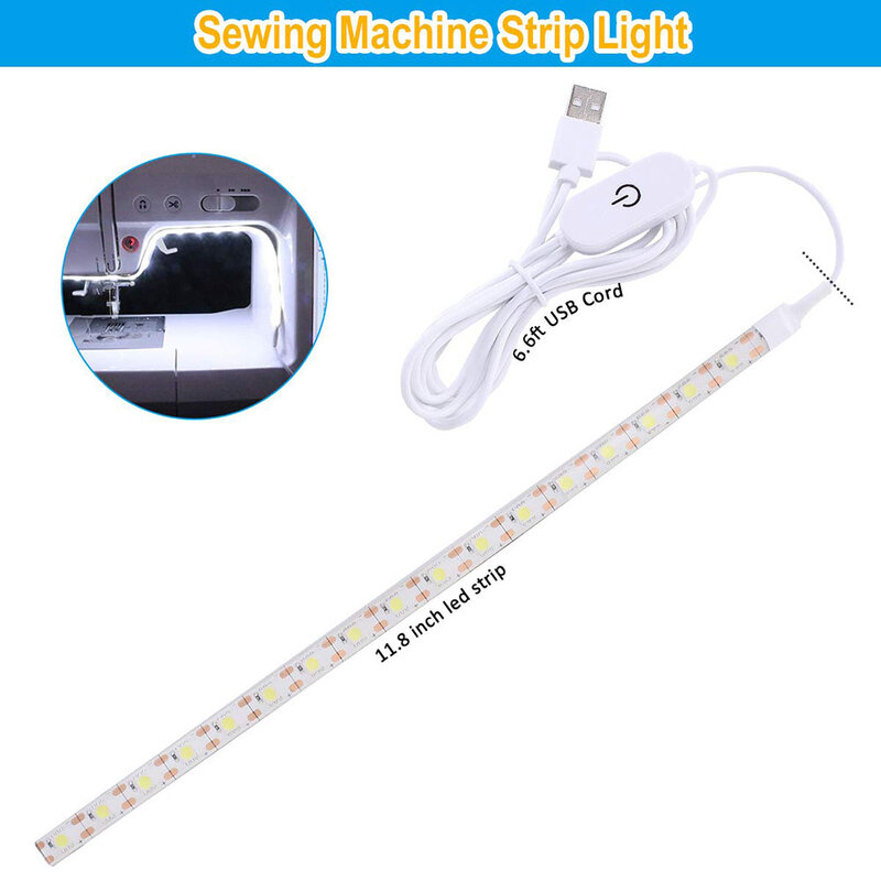 Светодиодсветодиодный лента для швейной машинки, сверхъяркая ламсветильник для шитья, 30 см, 50 см, 5 в постоянного тока, USB, рабосветильник освещение для промышленной машинки