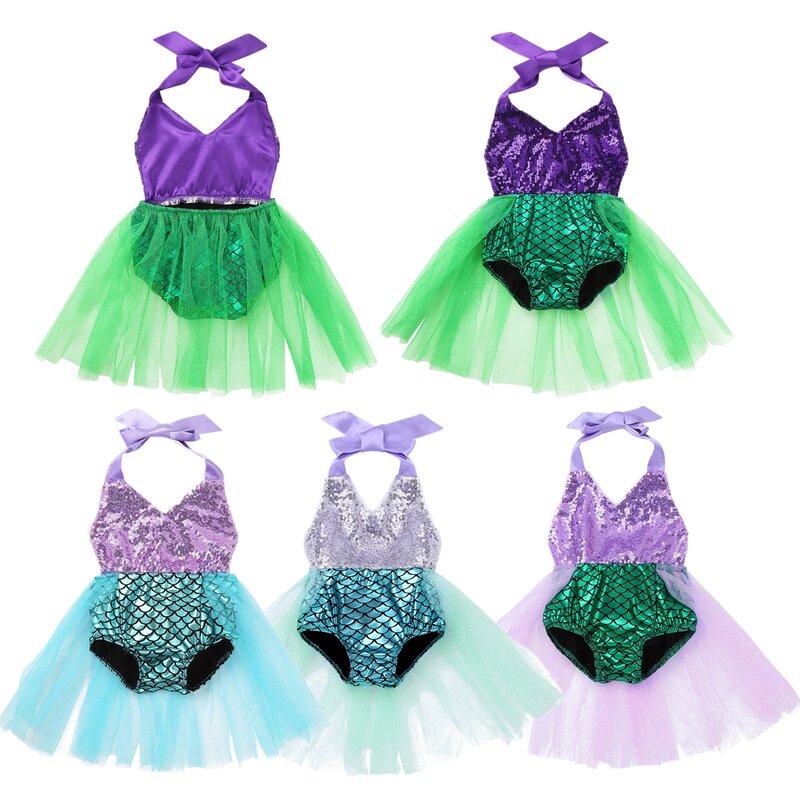Robe Tutu de sirène pour filles 0-3 ans, tenue de princesse pour fête d'anniversaire, noël, Halloween, carnaval, Cosplay pour enfants