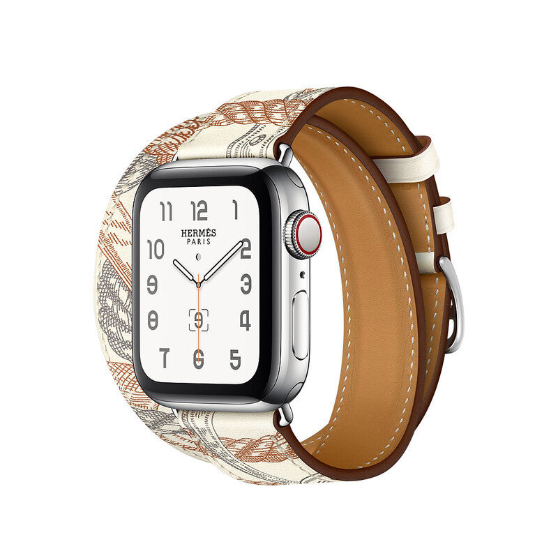 Strap For Apple watch band 5 4 44mm 40mm Double Tour Genuine leather correa iwatch 3 2 42mm 38mm bracelet aple watch Accessories