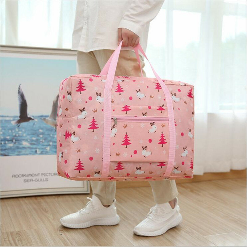 Nylon Waterproof Travel Bag Women Men Unisex Large Capacity Folded Duffle Bag Organizer Packing Cubes Luggage Storage Tote Pouch