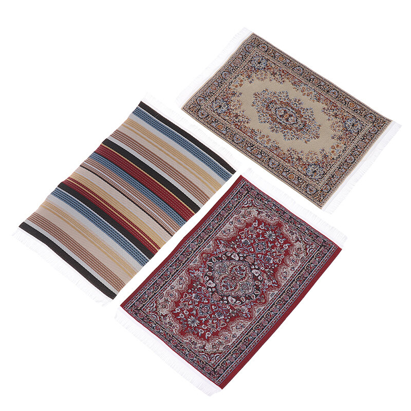 1/12 skala Dollhouse miniaturowy turecki styl dywan do składania/dywan/Mat wykładziny podłogowe dla lalek dom dowolne pokoje dekoracje mebli