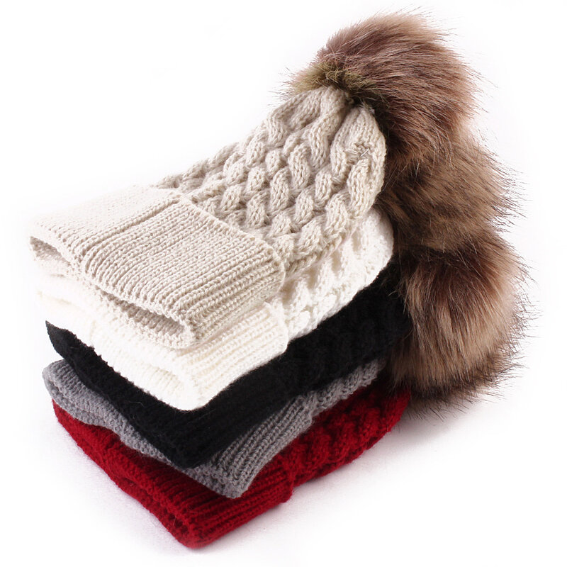 Newborn baby boys girls kids winter hats infant children solid cute knitted wool warm winter caps for 0-36 months