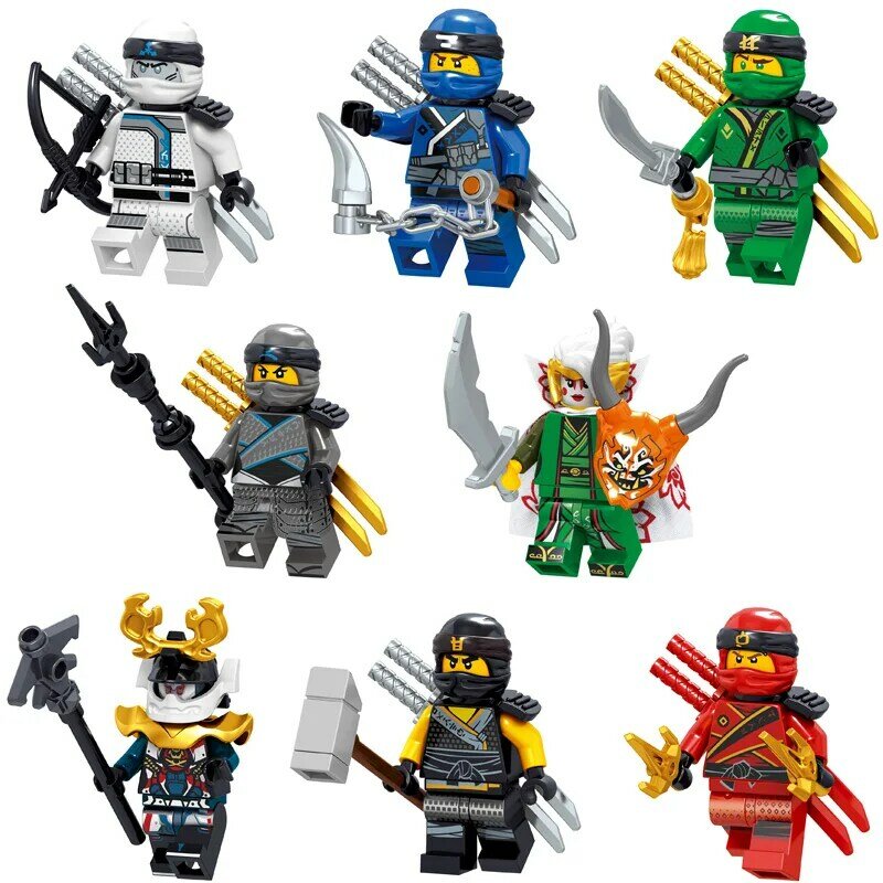 1 pçs brinquedos de ação figura brinquedos ninjatoes kai jay cole zane nya lloyd armas ninjatoes figuras blocos de construção tijolos brinquedos