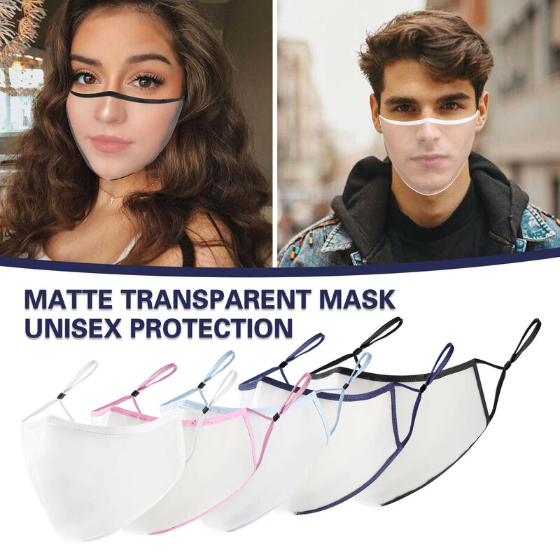 Прозрачная маска на губы для взрослых унисекс, трехмерная дышащая маска с фильтром, женские маски