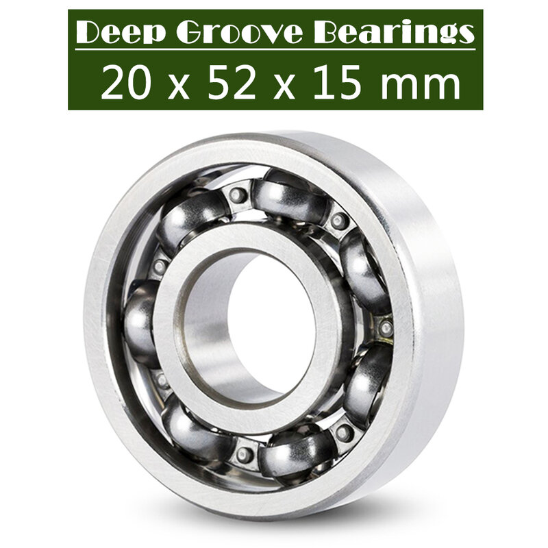 6304 Bearing 20*52*15 mm P6 ( 2 PCS ) For Motorcycles Engine Crankshaft 6304 OPEN Ball Bearings Without Grease