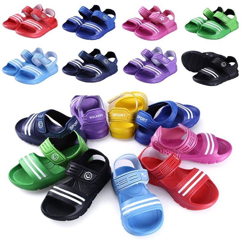 New 1 Pair Casual Children Kids Shoes Baby Boy Closed Toe Summer Beach Sandals Flat