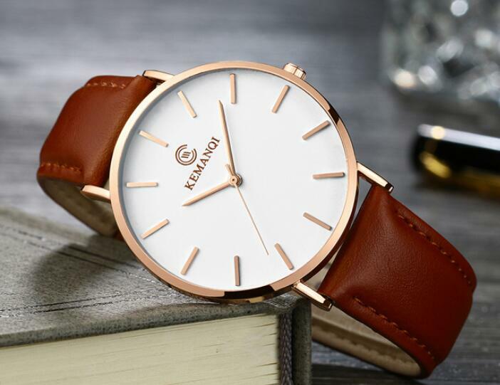 Ultra-dünne 6,5mm Uhr männer Elegante Mode KEMANQI Uhren Einfache Business Männer Quarz Uhren Römischen Maskuline Männlichen uhr reloj