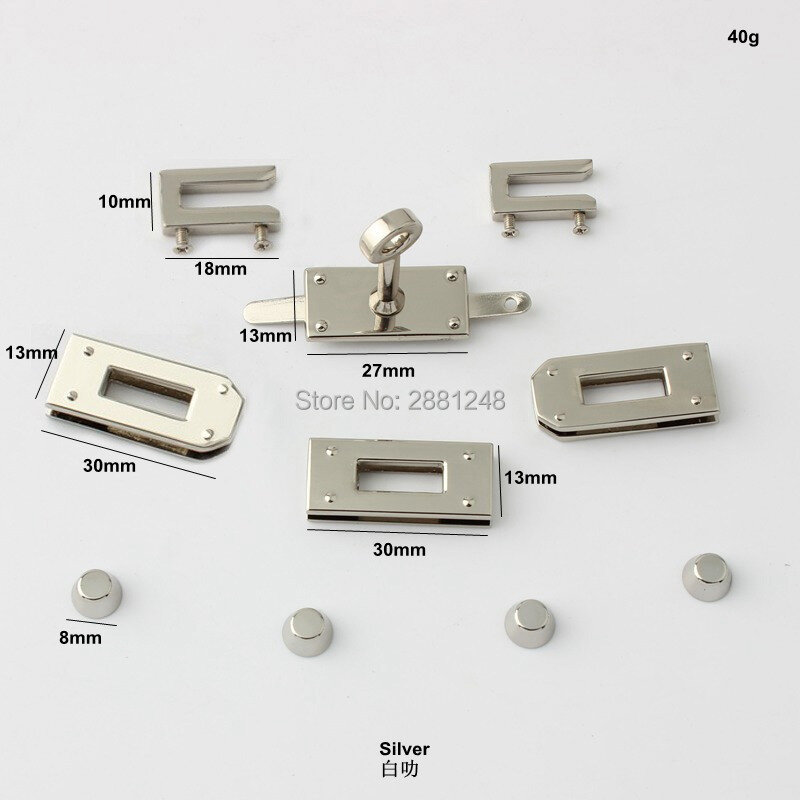 Nieuwe Kleine Zilveren Oogjes Lock Hanger Voor Tassen Hardware Groothandel Mode Een Set Sloten Fittings Vrouw Bag Handtassen Purse