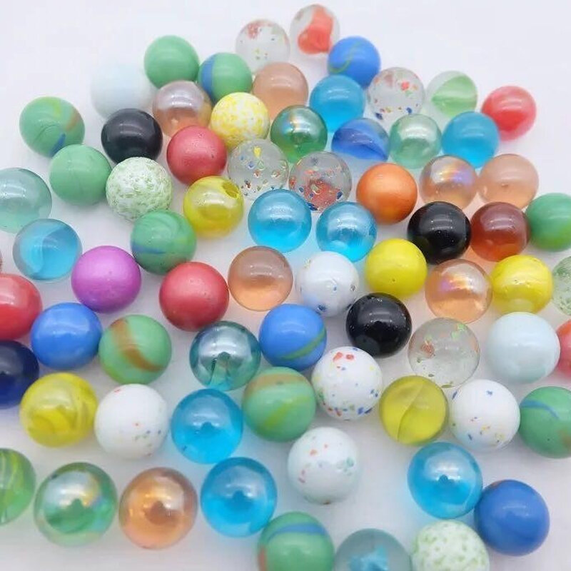 Juego de bolas de vidrio de 16 mm para padres e hijos, 50/100/150 piezas, consola de crema, máquina de pinball, ganado, pequeños canicas, Juguetes