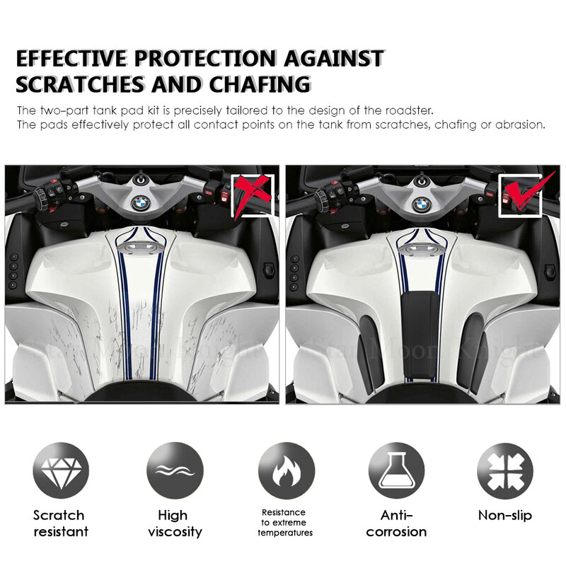 Motorcycle side fuel tank pad For BMW R1250RT R 1250 RT R1200RT LC 2014 - Tank Pads Protector Stickers Knee Grip Traction Pad