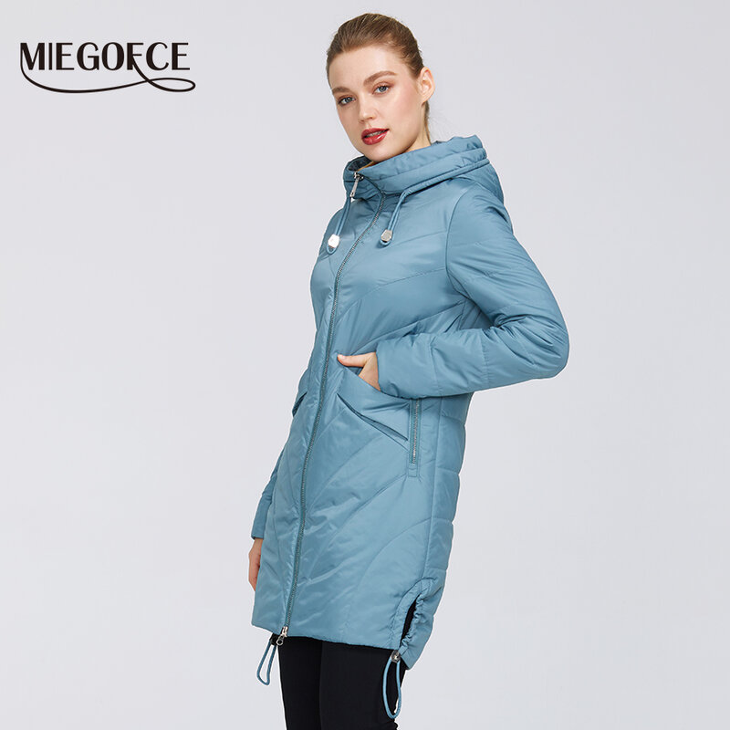 MIEGOFCE acolchada-Chaqueta de algodón con capucha para mujer, chaqueta acolchada de algodón, larga, cálida, Abrigos de moda, para mamá, 2020