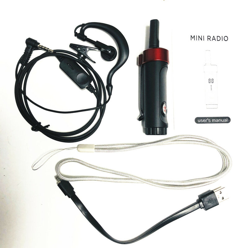Radtel RT-659 พ็อกเก็ตขนาด Mini Walkie Talkie 99CH ทรงกระบอกวิทยุสองทางพร้อมหูฟังสำหรับของขวัญเด็ก