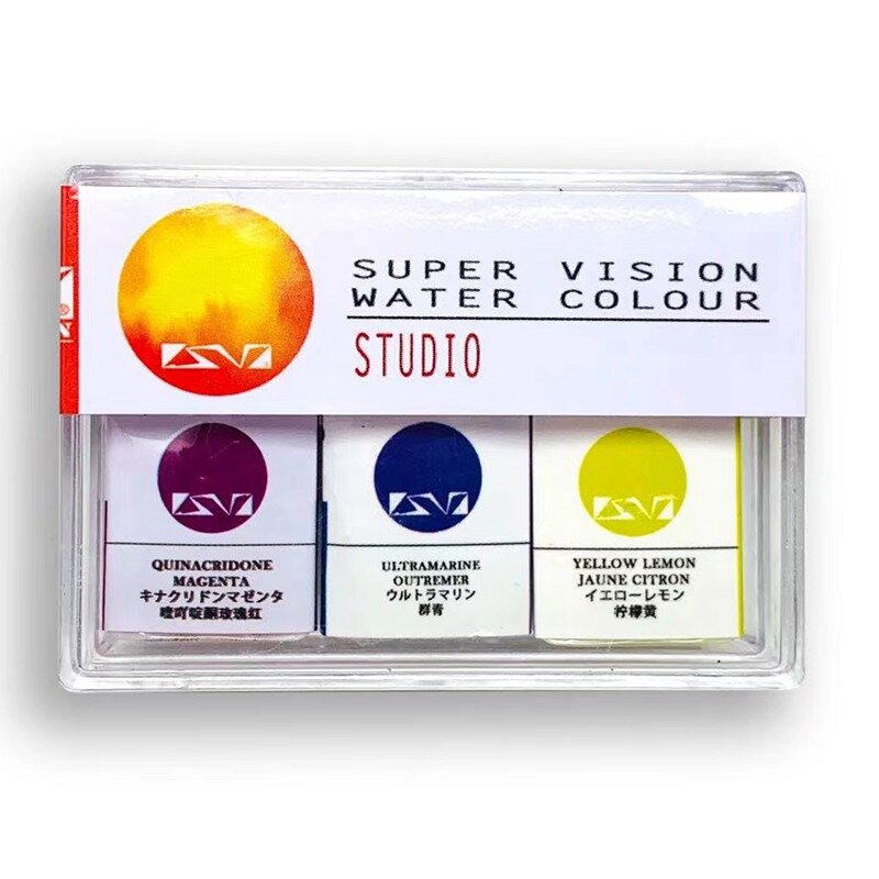 Super Vision 3 Colors Solid Watercolor Paint Set Professional Watercolour For Painting Drawing Hand-painted Art Suppliers
