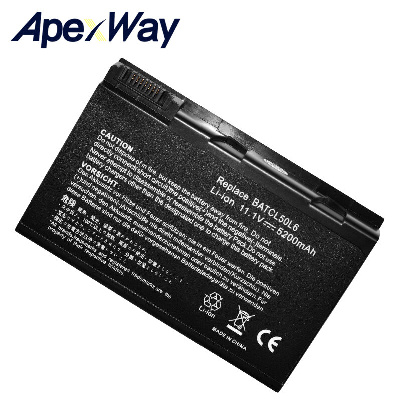 ApexWay Batterie für Acer Travelmate BATCL50L BATCL50L6 2450 2490 4200 4230 4260 4280 5210 5510 BATBL50L4 BATBL50L6 BATBL50L8H