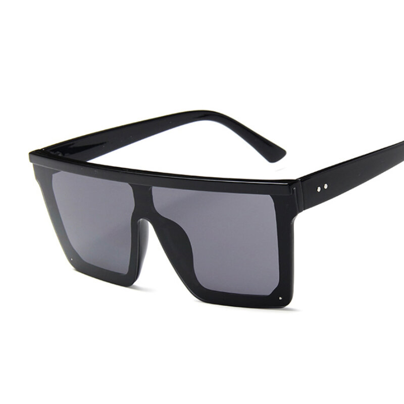 Gafas De sol cuadradas negras para mujer, montura grande, gafas De sol De espejo Retro, marca Vintage, nuevas