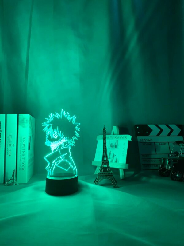 아크릴 3d 램프 Anime 나의 영웅 학자 Dabi 침실 장식을위한 Led 빛 그를위한 차가운 만화 선물 Rgb 다채로운 밤 빛 Dabi