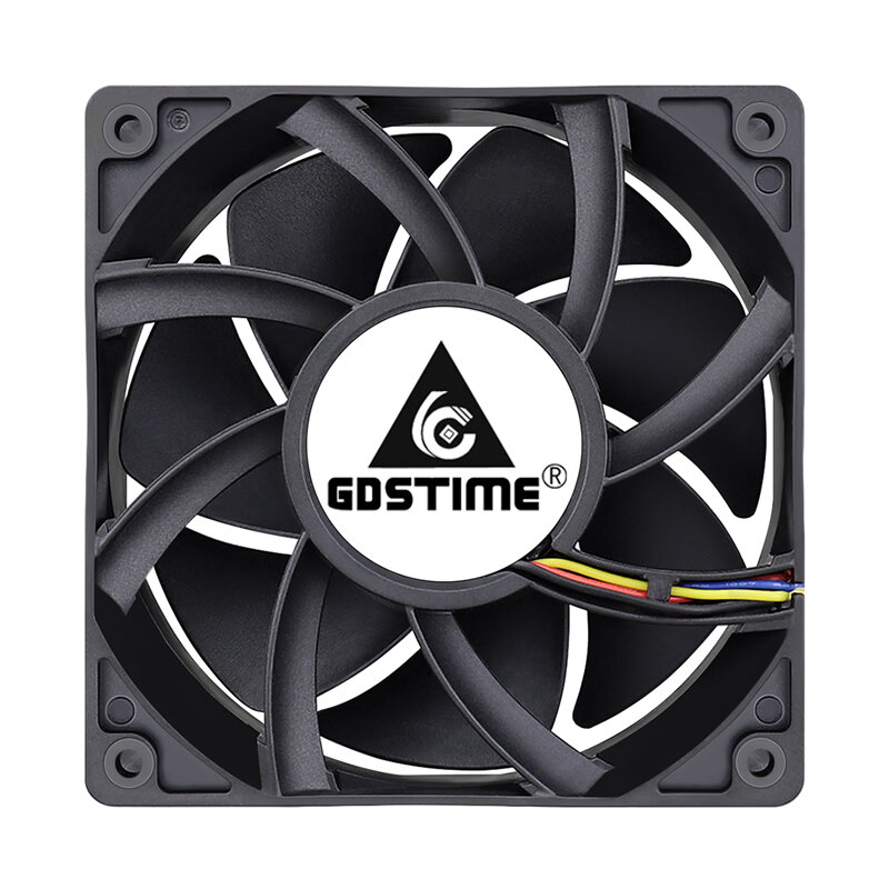 Gdstime-ventilador cooler de alta fluxo de ar 12038x38m, 12cm, 4pin pwm fg dc, ventilador sem escova, 12v, 24v, 48v, 120mm x 38mm, 5300rpm, 1 peça