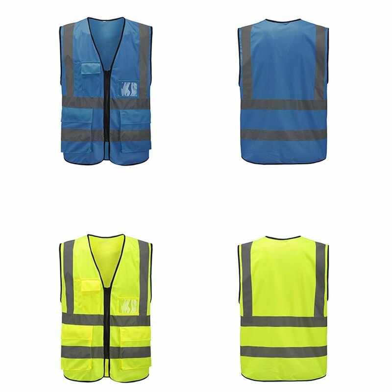 ) Multi-Pocket Reflecterende Vest Riding Verkeer Vest Veiligheid Railway Kolen Mijnwerkers Uniform Vest Ademend Reflecterende Vest