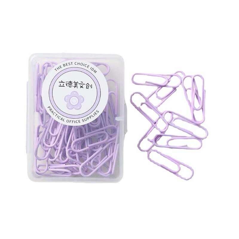 Macaron Colored Paper Clip Metal Clips Memo Clip Bookmarks Stationery Office Accessories School Supplies