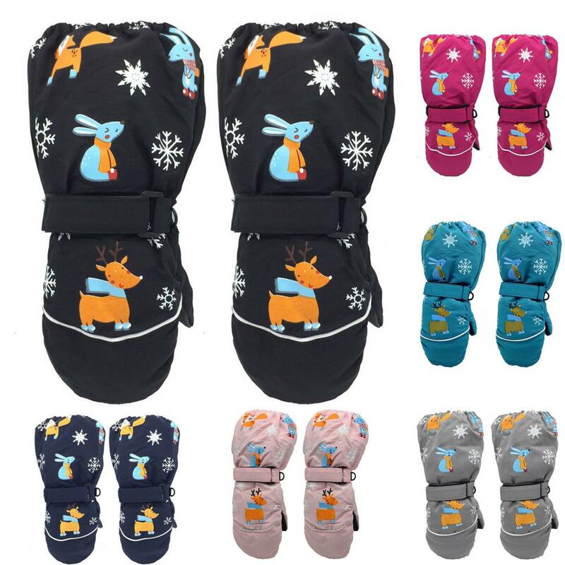 1 пара, детские лыжные перчатки, спортивные водонепроницаемые перчатки с креплением, детские зимние перчатки, лыжные перчатки с закрытыми пальцами, зима 2021