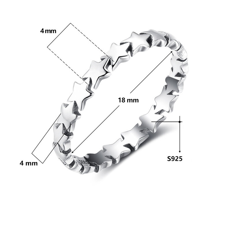 Xinsom forma da estrela do vintage 925 anéis de prata esterlina para as mulheres coreano moda festa jóias dedo anéis presente aniversário 20marr5