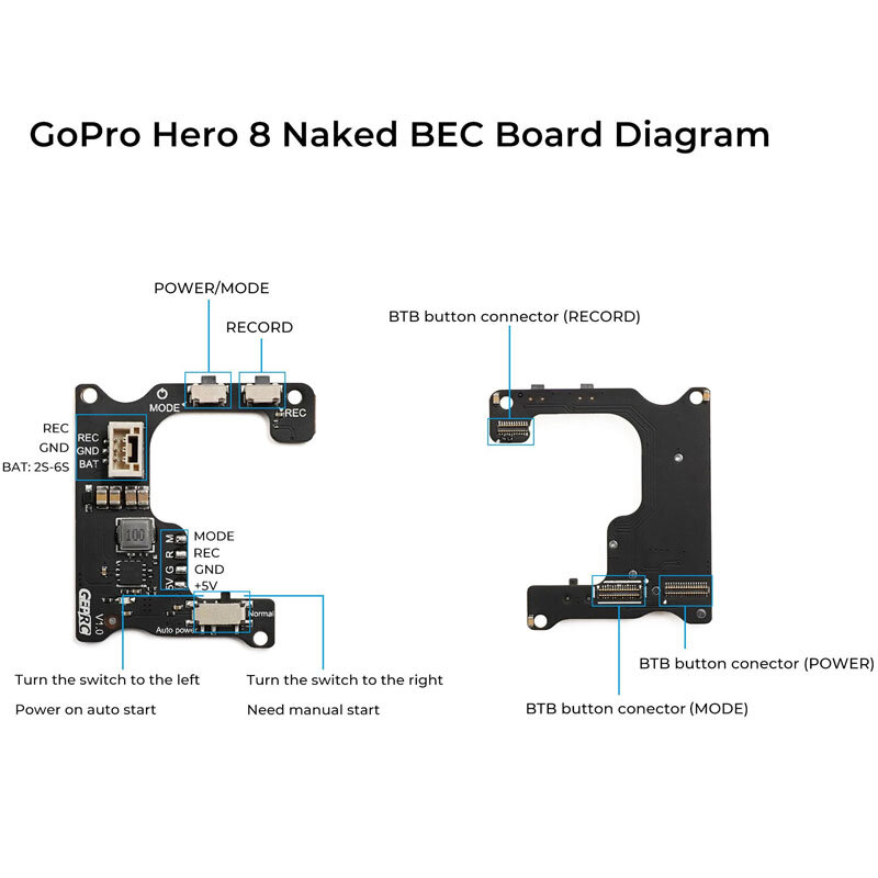 2021 جديد GEPRC عارية بطل 8 كاميرا كاملة 4K 2-6S 25.7g لولي العهد HD التمساح الطفل 4 الأشعة فوق البنفسجية عدسة حماية CineLog 25