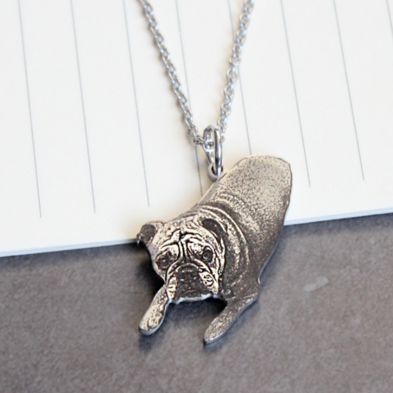 Custom Pet Cat Photo Silver Necklace Pendant Engraved Words 925 Sterling Silver Dog Photo Necklace Women Men Memorial Best Gift