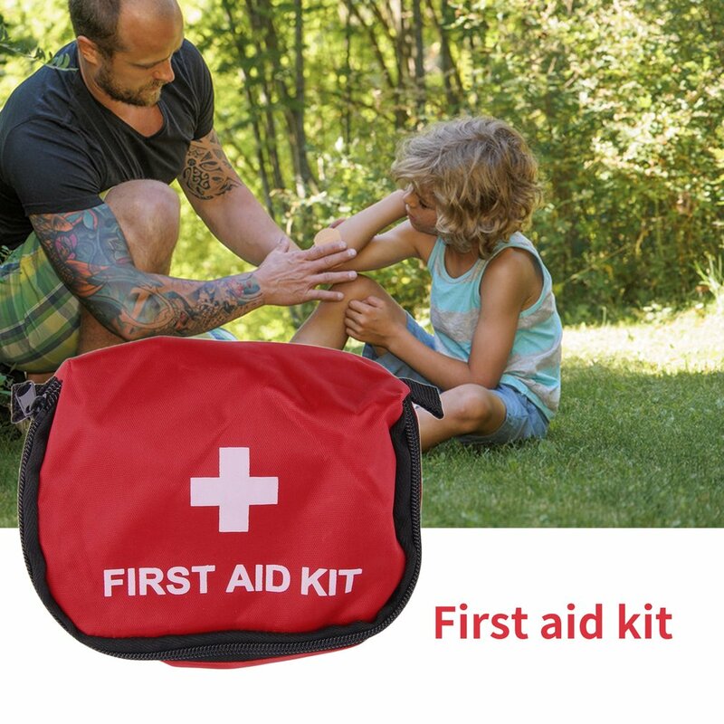 Kit de primeros auxilios de PVC rojo de 0,7 L, bolsa vacía de supervivencia de emergencia para acampar al aire libre, vendaje de medicamentos, bolsa de almacenamiento de diseño impermeable