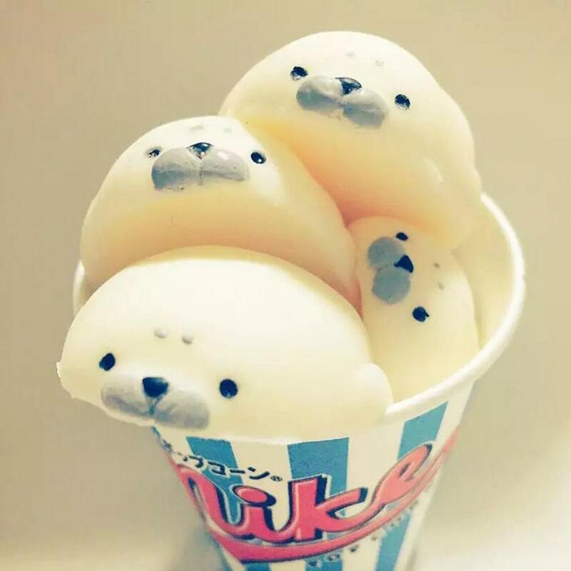 Cute Soft White Seal Stress Relieve Squeeze Healing Toy Adult Children Gift Stress Reliever Toys
