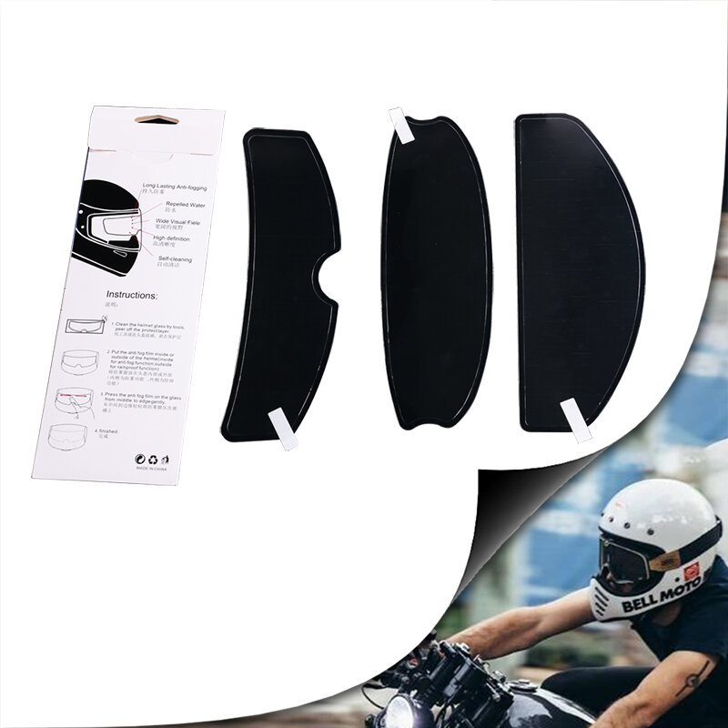 Película de parche antivaho transparente para casco de PC, película de lente Universal para visera de motocicleta, escudo resistente a la niebla, accesorios de carreras de Moto