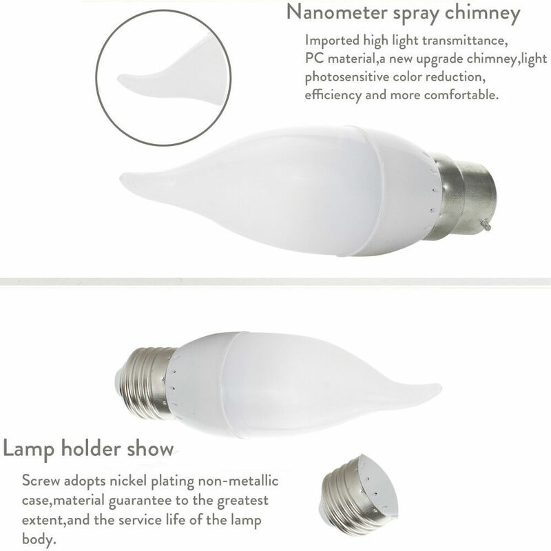 Bombilla LED regulable para lámpara de araña, luz de vela de llama E12, E26, E27, E14, B22, 3W, 2835SMD, reemplaza la lámpara halógena de 25W, atenuación de 220V y 110V