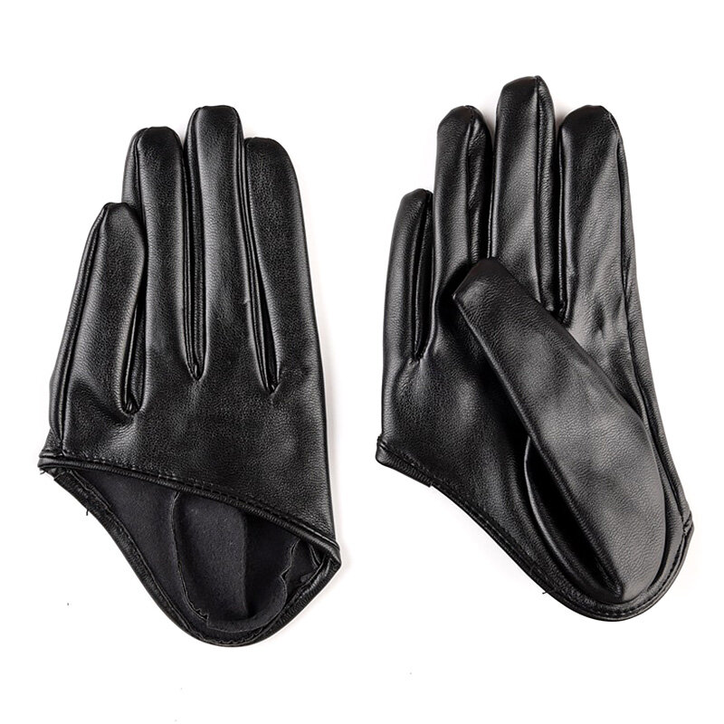 Sexy Leather Gloves For Women's Half Palm Full Finger PU Leather Glove Female Night Club Pole Dancing Show Leather Gloves