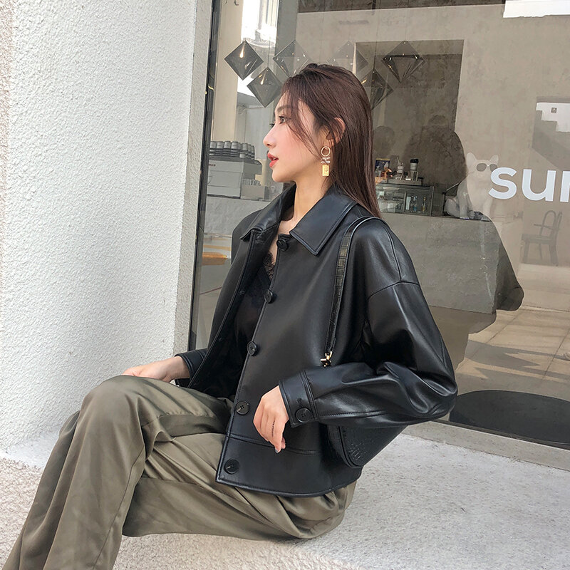 Женская короткая зимняя одежда из натуральной кожи AYUNSUE, модель SQQ74, 2021