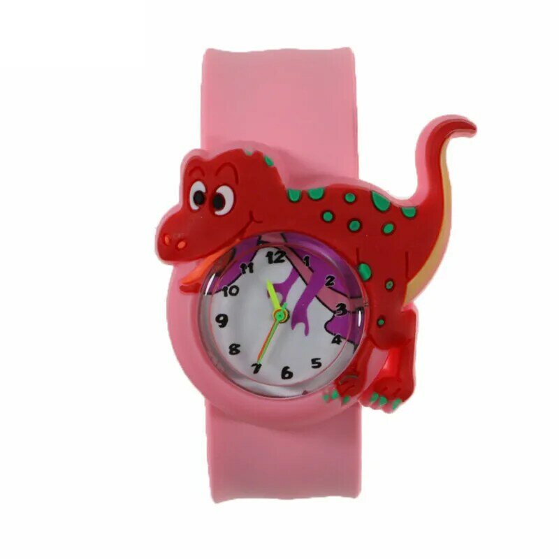 24 Animal Family Cartoon Children Watch Flapping Strap Dinosaur Crocodile Unicorn Shapes Kids Watches for Boys Girls Gift Clock
