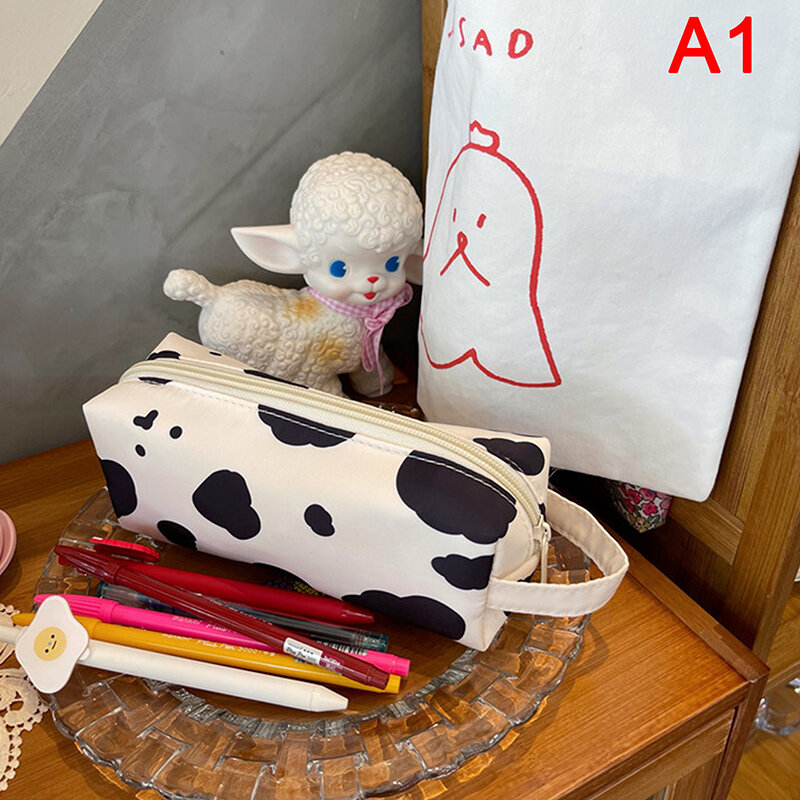 Новый чехол для карандашей с коровьим принтом, сумка для хранения, простой держатель для канцелярских принадлежностей