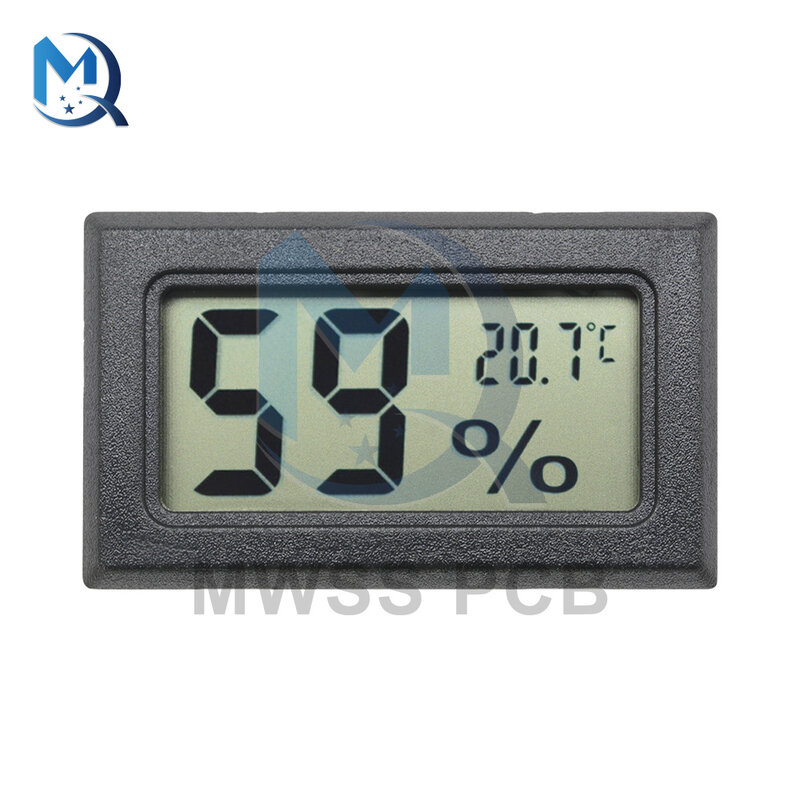 มินิจอ LCD Digital Display เครื่องวัดอุณหภูมิเครื่องวัดความชื้นสีดำเซ็นเซอร์อุณหภูมิความชื้นโมดูลในร่มสะดวก Meter ตราสาร