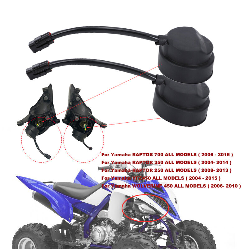 Enchufes de luz de faro derecho e izquierdo para ATV, compatible con Yamaha Raptor 700, 350, 250, YFZ450 R X lobezine 450, todos los modelos reemplazan 5TG-84340-01-00