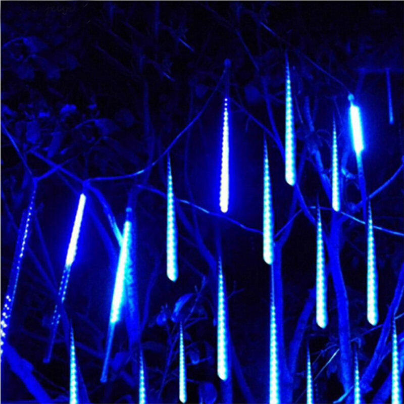 Guirlande lumineuse LED imperméable pour noël, mariage, décoration de fête, nouvel an, pluie de météores, 30cm 50cm, 8 Tubes