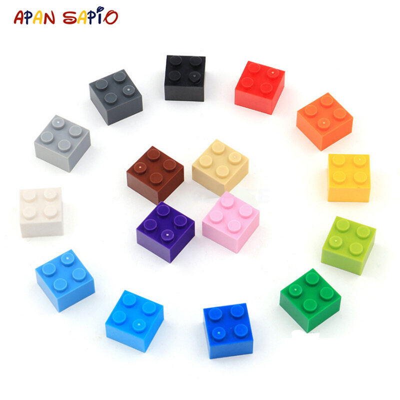 300Pcs 2X2 Titik DIY Blok Bangunan Tebal Angka Batu Bata Kreatif Pendidikan Mainan Plastik untuk Anak-anak Kompatibel dengan 3003
