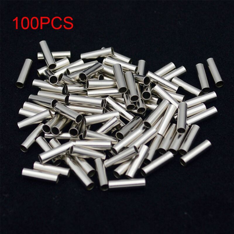 100pcs/Lot Hot Connector High Quality Round Copper single Copper  Line Crimping Sleeves Fishing Wire Tube Crimp Sleeve
