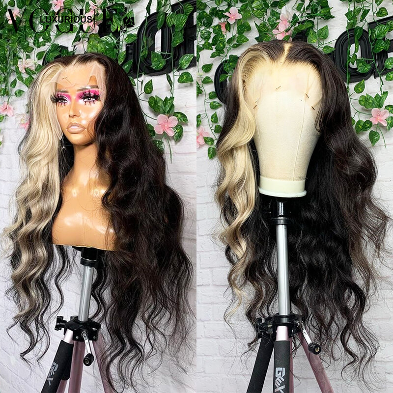 Platinablonde Highlight Lace Front Human Hair Pruiken 613 Body Wave Colored Pruik 13X4 Losse Deep Wave Transparant Lace Frontale Pruik