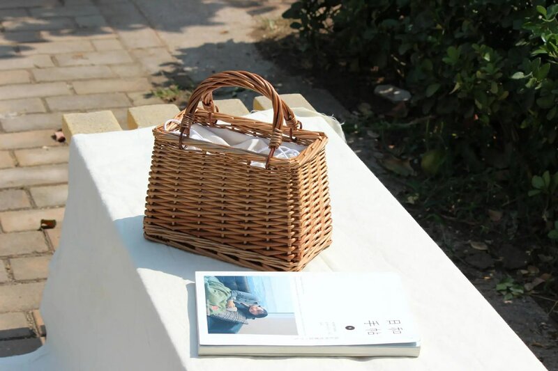 16x16CM New Style Women Handbag Wicker Bag Travel Vacation Straw Bag Beach Bag a6272